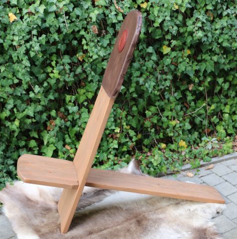 VENDEL, FOLDING VIKING BENCH WITH LEATHER