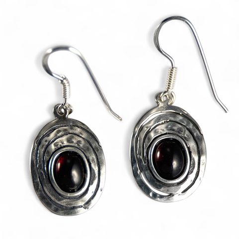 AGARA, OHRRINGE, SILBER 925, GRANAT