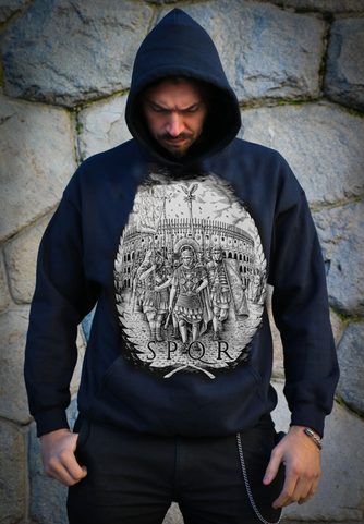 S.P.Q.R. ROMAN NAAV KAPUZENPULLOVER
