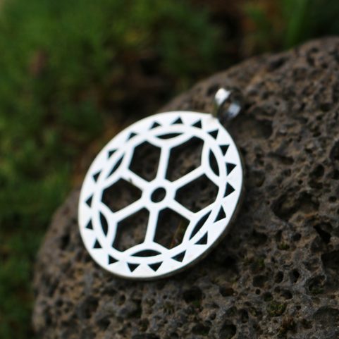 SOLAR CIRCLE, ROKCANY - BOHEMIA,SILVER PENDANT 11G