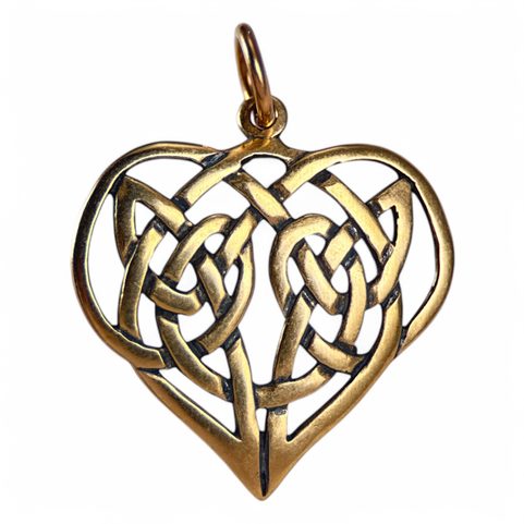 CELTIC HEART PENDANT, BRONZE