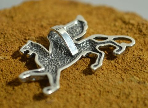 SCYTHIAN GRIFFIN, SILVER PENDANT BY WULFLUND, AG 925