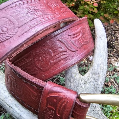 OISEAU-TONNERRE, CEINTURE EN CUIR COGNAC