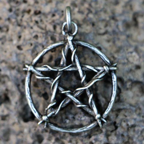 PENTACLE PENDANT ZINC, ANTIQUE SILVER