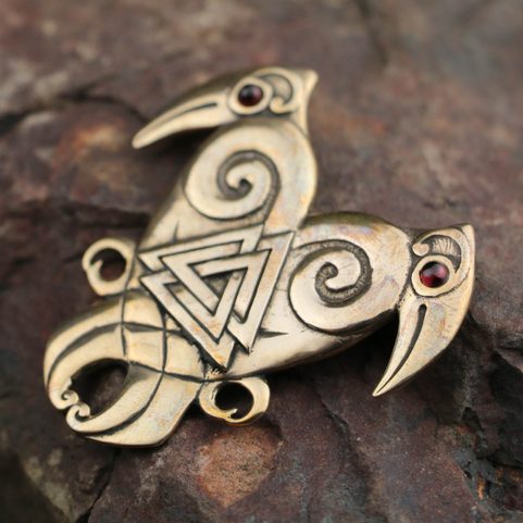 HEART OF THE NORTH, HUGIN AND MUNIN, BRONZE VIKING PENDANT