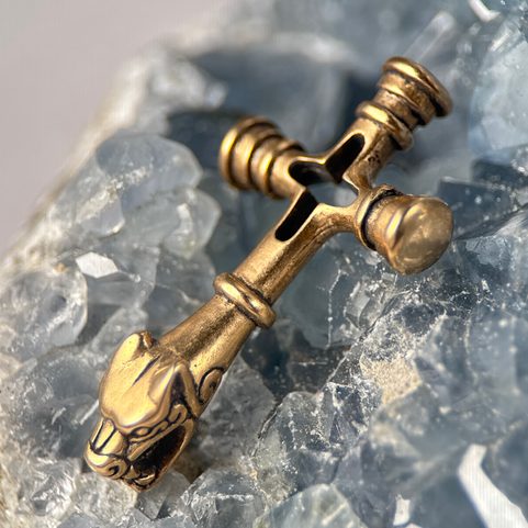 FENRIR, ICELANDIC WOLF CROSS, BRONZE PENDANT