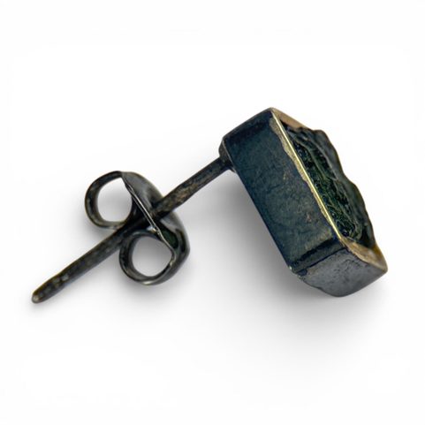 SILVANIA, MOLDAVITE, SILVER EARRINGS, AG 925/1000