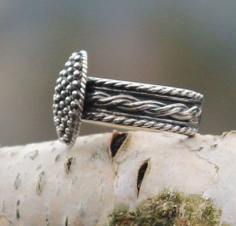 BAGUE VIKING ET SLAVE EN ARGENT