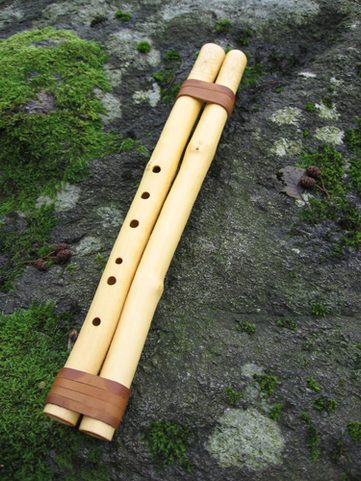 DOUBLE FLUTE, HAND MADE C