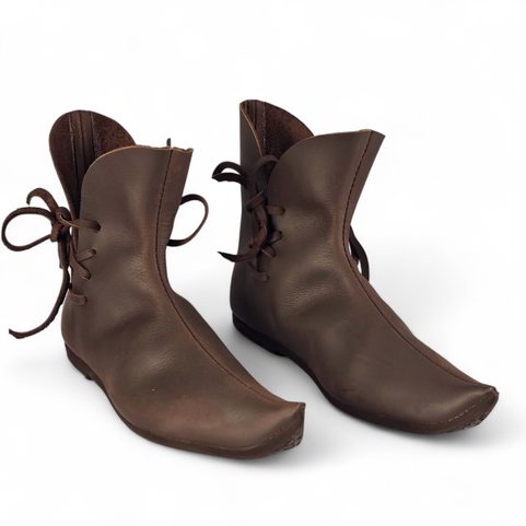 GOTHIC LOW BOOTS, POULAINES, BROWN
