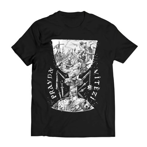 TRUTH PREVAILS - HUSSITE MEN'S T-SHIRT, BLACK AND WHITE