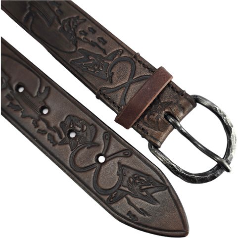 FISHING LEATHER BELT, HANDMADE
