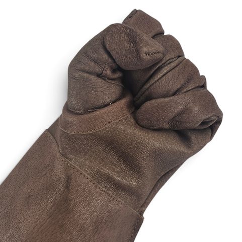 LEATHER MUSKETEER GLOVES FOR FENCERS, BROWN