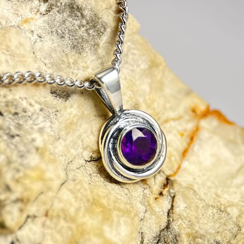 ORCHIDEA, PENDENTIF EN ARGENT, AMÉTHYSTE AG 925/1000