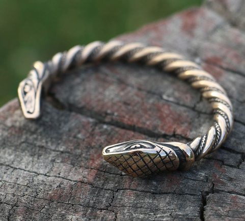 JÖRMUNGANDR, VIKING BRACELET, SNAKE, SERPENT, BRONZE