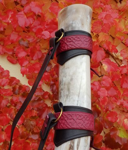 TROUBLE CORNE AVEC CHARNIÈRE EN CUIR DE LUXE 38 CM