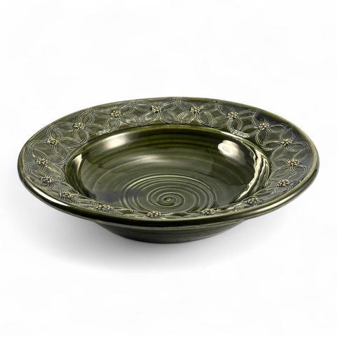 CERAMIC PLATE GREEN - MEDIEVAL, BOHEMIA