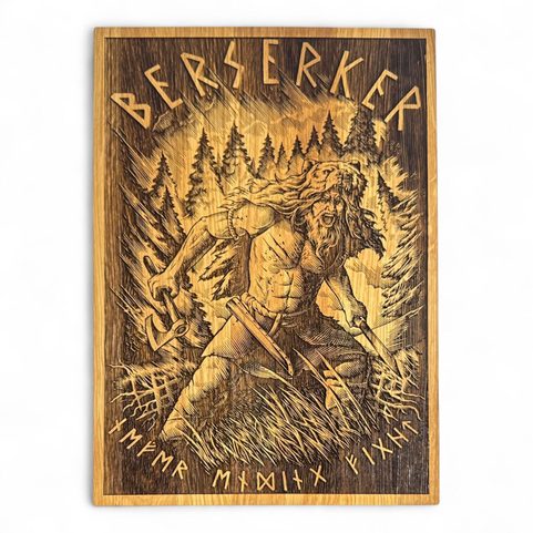 BERSERKER WALL DECORATION, WOOD 32X46CM