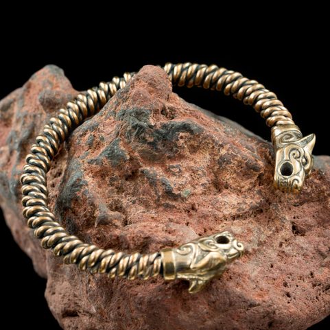WOLF FENRIR, TWISTED BRACELET, BRONZE