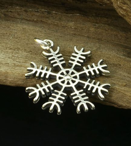 AEGISHJALMUR, ISLÄNDISCHE MAGISCHE RUNE, AMULETT, SILBER 925