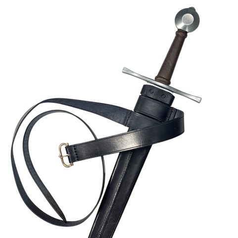LEATHER SCABBARD FOR ONE-HANDED SWORD, BLACK