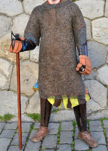 CHAINMAIL SHIRT - HAUBERK, RIVETED, 8 MM, SHORT SLEEVES, CHEST SIZE 130 CM