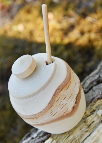 BIRCH BOX FOR SALT AND SPOONS