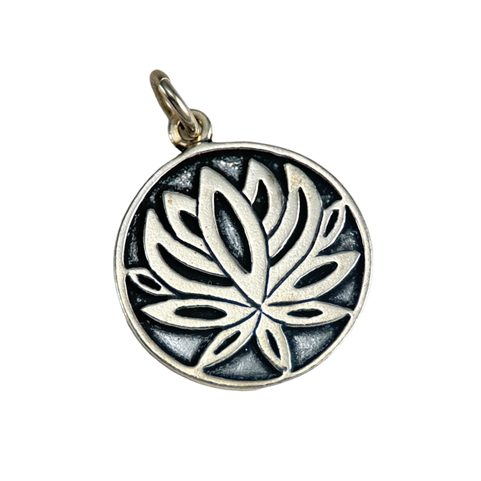 SACRED LOTUS FLOWER, SILVER PENDANT