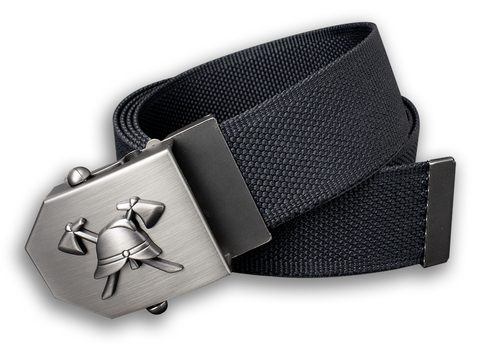 FIREFIGHTERS TEXTILE BELT - BLACK + GIFT PACKAGE