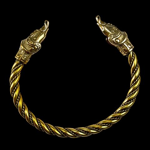 MIDGARDSORMR, VIKING BRACELET, BRASS