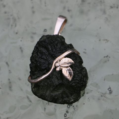 KATICA, MOLDAVITE, SILVER PENDANT AG 925