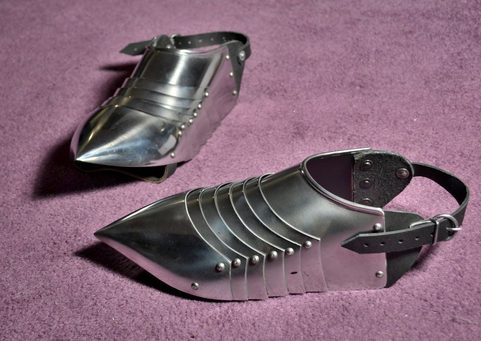 SABATONS OR SOLLERETS, POLISHED, 1.5 MM