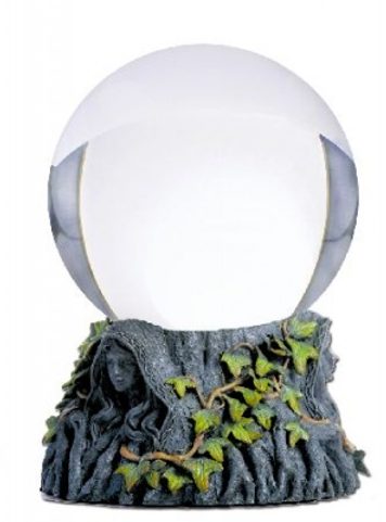 CRYSTAL BALL STAND MAIDEN MOTHER CRONE WITH GLASS BALL