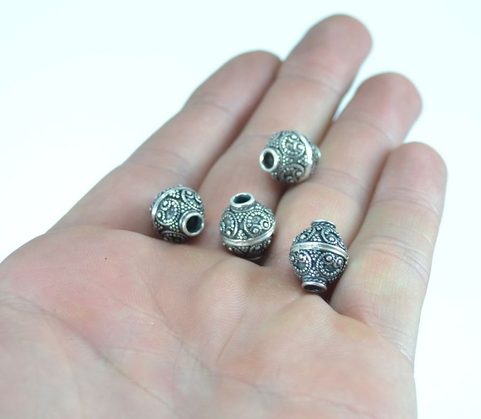 SILVER SLAVIC GOMB, BEAD, SILVER 925