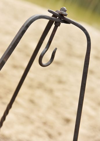 TRÉPIED POUR BOUILLOIRE DE CAMPING, PLIABLE, FORGÉ