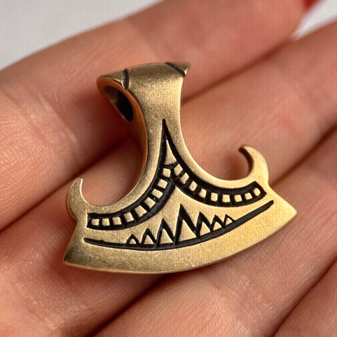 PERUN'S BEARDED AXE, BRONZE PENDANT