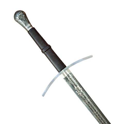NORBERT HAND-AND-A-HALF MEDIEVAL SWORD ETCHED