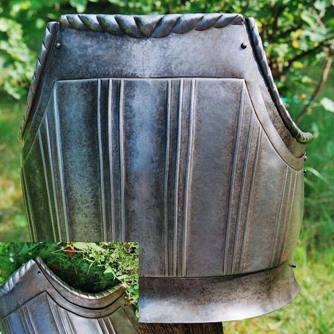 CUIRASS, BREAST PLATE 1,5 MM WITH PATINA