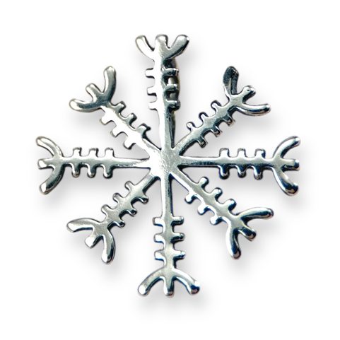 AEGISHJALMUR - HELM OF AWE, ICELANDIC MAGICAL RUNE, PENDANT, SILVER