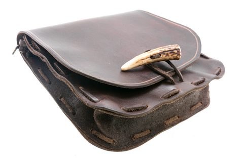 SACOCHE DE CEINTURE, CUIR, BRUN