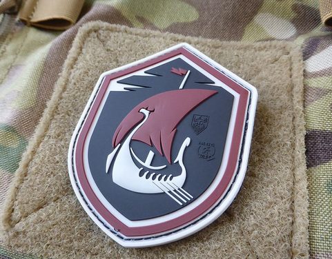 DRAKKAR DRAGON SHIP AT NIGHT, 3D VELCRO PATCH