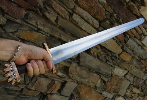 GORM, VIKING SWORD PETERSEN TYPE O, BRONZE, SILVER WIRE