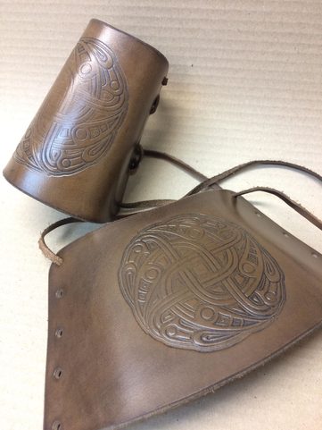 VENDEL, LEATHER BRACERS - PAIR