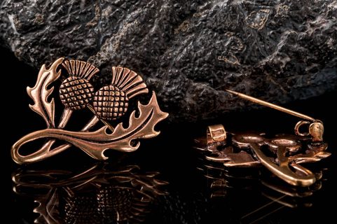 SCOTTISH THISTLE, BRONZE BROOCH