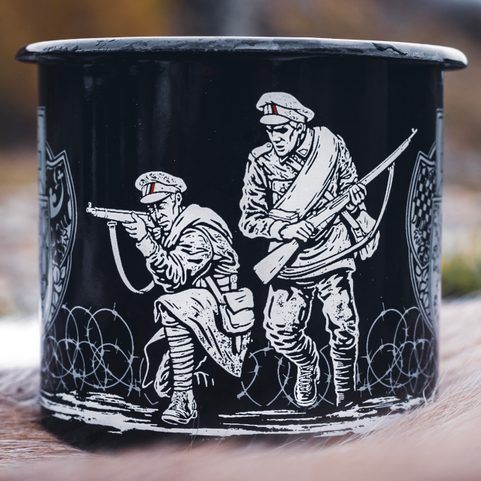LÉGION TCHÉCOSLOVAQUE TASSE EN ÉTAIN, MUG ÉMAILLÉ