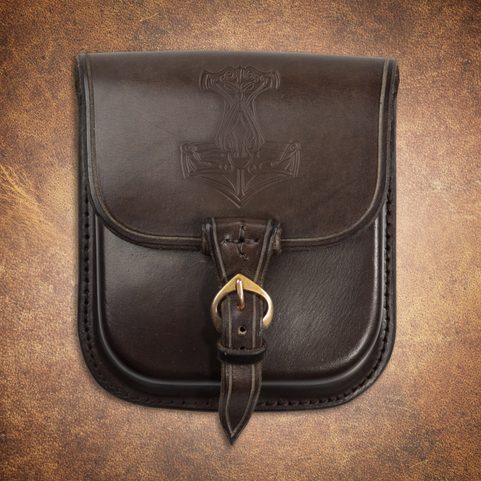 THOR'S HAMMER, LEATHER BELT BAG - BROWN