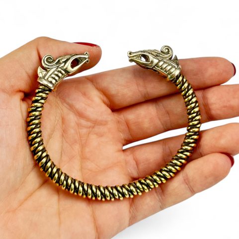 DREKI, VIKING BRASS BRACELET BRAIDED