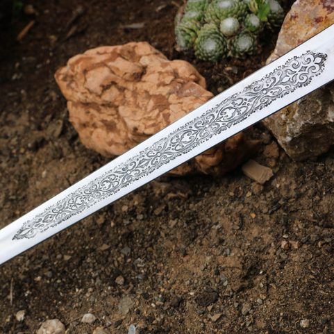 ULTIMA RATIO REGUM ETCHED SINGLE HANDED SWORD FULL TANG