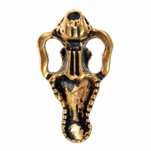 PENDENTIF CRÂNE DE LOUP, BRONZE