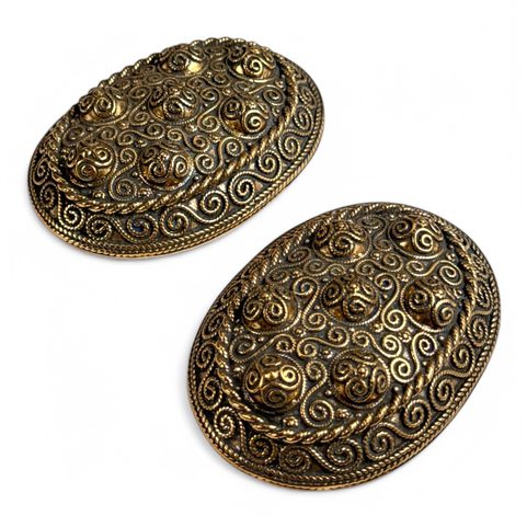 BROCHE DE TORTUE VIKING, HEDEBY, BRONZE- PAIRE